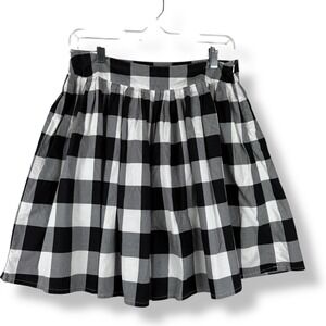 Wet Seal Black White Plaid Schoolgirl Skirt Womens Size Medium Skater Pleats Y2K